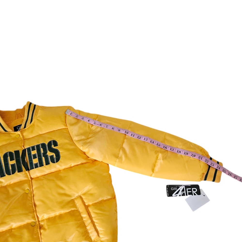 Green Bay Packers Women's Puffer Jacket Size L New NWT Wisconsin GIII ** READ** - Picture 11 of 16